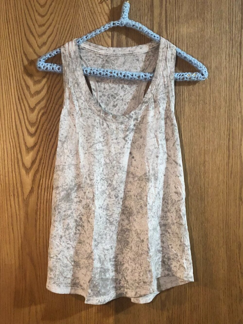 Lululemon Cool Racerback Tank Top Womens 4 S Gray White Splatter Marble Yoga